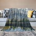 thumbnail image 2 of Shiartex Landscape Throw Blanket, Schwabacher Landing in Grand Tetons National Park Wyoming Mountainous, Flannel  Accent Piece Soft Couch Cover for Adults 50x60in, 2 of 6