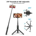 thumbnail image 6 of BlitzWolf Mini Portable Selfie Stick Extendable Tripod with Wireless Remote Control Bluetooth Photo Stick, Black, 6 of 8