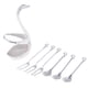 thumbnail image 5 of Soporte para cuchara y tenedor de cisne, vajilla de mesa para café y frutas, 3 tenedores, 5 of 9