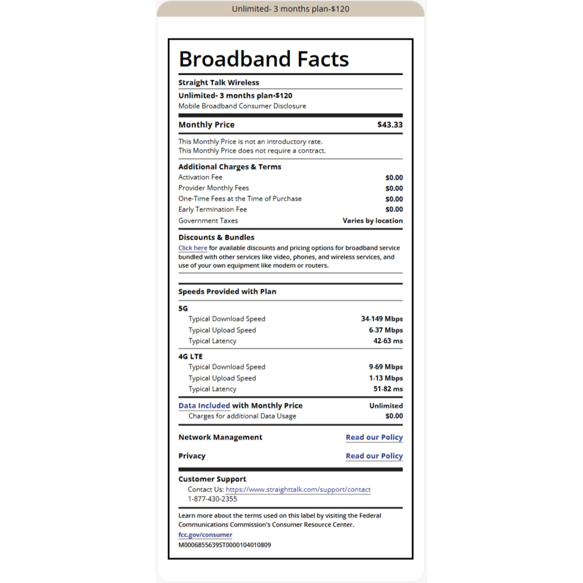 Straight Talk $120 Extended Silver Unlimited 90-Day Prepaid Plan + 10 GB Hotspot Data + Int'l Calling e-PIN Top Up (Email Delivery)