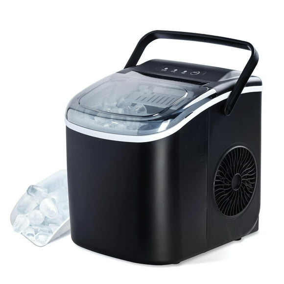 Máquina de hielo portátil para encimera Simple Deluxe, 26 libras/24 horas, negra