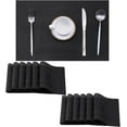 thumbnail image 1 of Leetaltree Black Frame Placemats Set of 12 - Heat Resistant Non-Slip Place mats for Dining Table, Washable Durable PVC Vinyl Woven Table Mats（Black Frame, 12）, 1 of 8