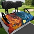 thumbnail image 4 of XYZCANDO Fire & Ice Tiger Graphic Design Golf Cart Seat Covers Front Pockets, Fit for Club Car Golfcart Sports Suitable for 2 Person Seats Golf Carts Yamaha, 4 of 8