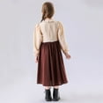thumbnail image 3 of SERTG Kids' Oktoberfest Folk-Style DressLong Sleeve Embroidered Roses Dress Cultural Pretend Play Skirt Outfit for Children 5-12 Years(Coffee,11 Years), 3 of 4