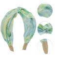 thumbnail image 3 of Unique Bargains 1 Pc Wide Tie Printed Headbands for Women Green Blue, 3 of 6