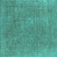 thumbnail image 1 of Ahgly Company Indoor Square Oriental Turquoise Blue Industrial Area Rugs, 4' Square, 1 of 4