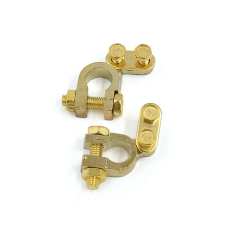 Brass Negative Postive Battery Terminal Clamp Clips 2 Pcs for Car Van (Best Battery For Motorhome)