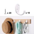 thumbnail image 7 of 10pcs Wall Hooks Zinc Alloy Hook Caps Coat Key Towel Wall Bathroom DIY Hanger w Screws White, 7 of 7