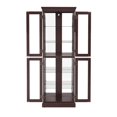 thumbnail image 5 of Miniyam Wood Curio Display Cabinet with Light, Glass Door for Living Room, Dark Cherry, 5 of 8