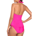 thumbnail image 3 of Hilor Womens Ruched Two Piece Bathing Suits Tummy Control Swimwear Halter Tankini Swimsuits, 3 of 6
