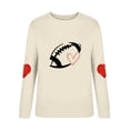 thumbnail image 4 of Holzkary Game Day Sweatshirts for Women Football Sweatshirts Funny Football Graphic Crewneck Long Sleeve Pullover Tops Sunday Football Shirts Tops Sweatshirts Fall Outfits Beige L, 4 of 4