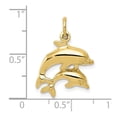 thumbnail image 2 of 17mm 10k Solid Yellow Gold Dolphin Charm Pendant Necklace for Women - 1.7 Grams, 2 of 2