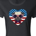 thumbnail image 4 of Inktastic Pug Dog Patriotic US Flag Heart Women's T-Shirt, 4 of 5