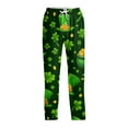 thumbnail image 6 of Men's St Patrick's Day Print Comfortable Casual Drawstring Pants Full Length Lounge Pants Soft Polyester Spring Summer Wear 2026 Dark Green S, 6 of 7