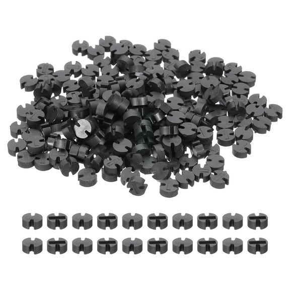 Uxcell 200 Pcs LED Spacer, 5mm OD 2mm Height Double Pit Nylon Light Emitting Diode Holder, Black