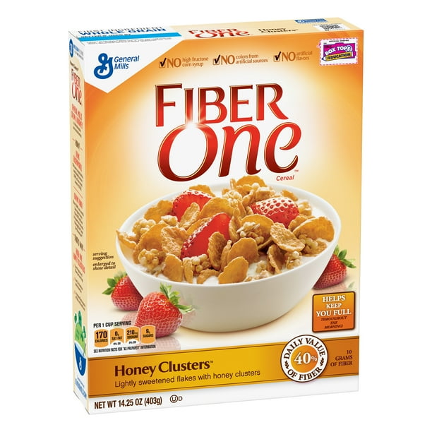 2 Pack Fiber One Cereal Honey Clusters Whole Grain Cereal 14 25 Oz Walmart Com Walmart Com