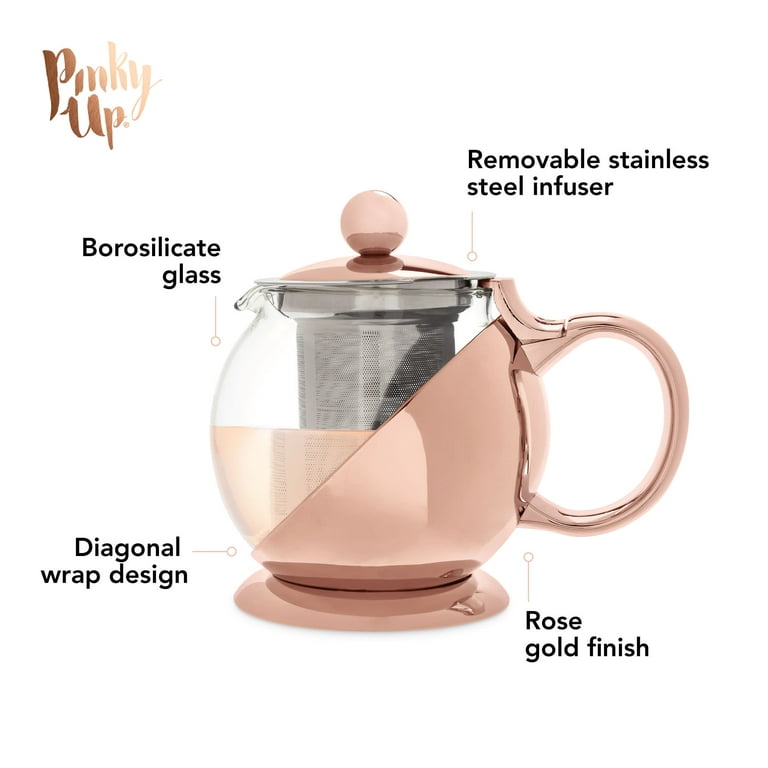 Pinky Up Chas Mini Glass Teapot, Loose Leaf Tea Infuser, Hot Tea