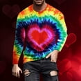 thumbnail image 3 of NuoCaiYun Men's Blouses Valentine's Day Printed Sports Casual Long Sleeve Loose Round Neck Pullover Comfort Tops, 3 of 6