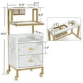 thumbnail image 4 of BarberPub Utility Cart with Storage Drawer and Tool Holders, Trolley Cart with Lockable Wheel, 4 of 10