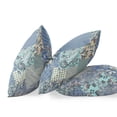 thumbnail image 6 of Arizona Floral Patches Suede Zippered Pillow with Insert in Gray Blue 20 x 20, 6 of 7