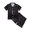 kids sleepwear - Black, variant on REDARER Boys Girls Polka Dot Satin PJs Lapel Short Sleeve Button Top Elastic Shorts Soft Silky Summer Kids Sleepwear Set,9-10 Years
