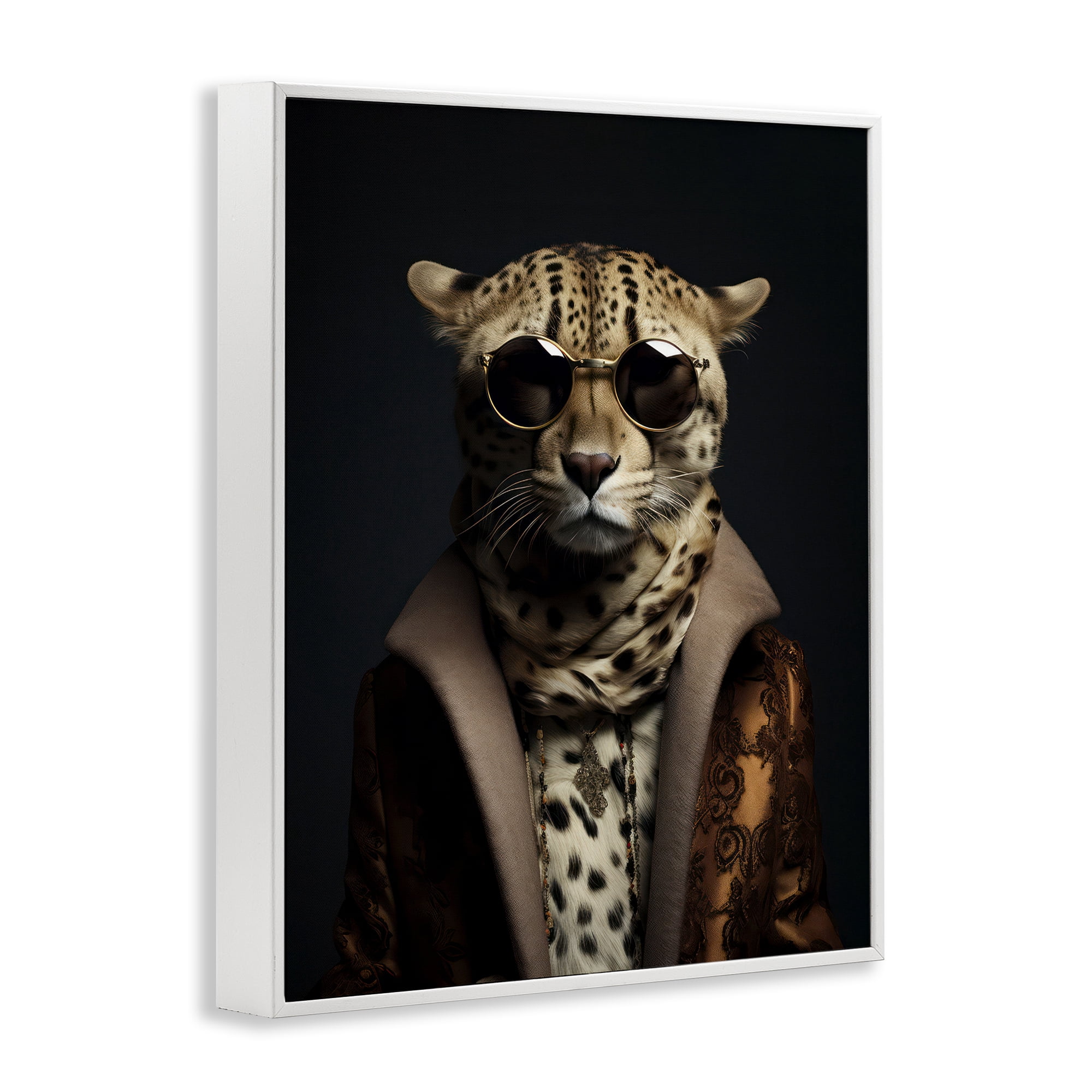 Stupell Industries Luxury Cat Couture White Framed Giclee Art, design by Andrea Haase