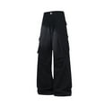 thumbnail image 2 of Wyobmus Pantalon Cargo Uni pour Homme Jambe Grand Bouton Taille Élastique Pantalon de Randonnée Léger Ripstop Résistant à l'Eau Pantalon Utilitaire avec Poches B-Black, 2 of 6