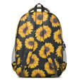 thumbnail image 3 of Black Sunflower Backpack for School,Cute School Bag,Schoolbag with Adjustable Shoulder Straps & Padded Back,16.9 Inch, 3 of 5