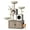 Gray 8101, variant on 2-in-1 Cat Tree with Litter Box Enclosure 55.1" Furniture Style Cat Tower with Hidden Litter Box Cabinet Cats Condo with Hammock Basket Plush Perches Sisal Scratching Posts Anti-Tip Strap White
