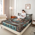 thumbnail image 4 of Manfei Texas Stars Bed Sheets Full, Western Tribal Full Sheet Sets, Rustic Farmhouse Bedding Sets Full Size, Super Cozy Room Decorative, 4-Piece, 4 of 7