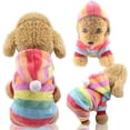 thumbnail image 2 of Suéter cálido para perros, suéter para perros, ropa para gatos, sudadera con capucha para perros y gatos, suéter clásico cálido de invierno, chaqueta de algodón para mascotas, ropa para perros pequeño, 2 of 5