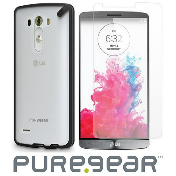 Lg G3 Case With Screen Protector Puregear Black Clear Slimshell
