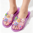 thumbnail image 5 of HAJWOH Women's Flower Jelly Sandals Summer Beach Slippers Colorful Floral PVC Slides Waterproof Non-Slip Flat Shoes for Outdoor Indoor, 5 of 6