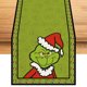 thumbnail image 1 of Camino de mesa navideño de lino verde, mantel feliz, decoraciones de mesa de vacaciones de Navidad, 1 of 5