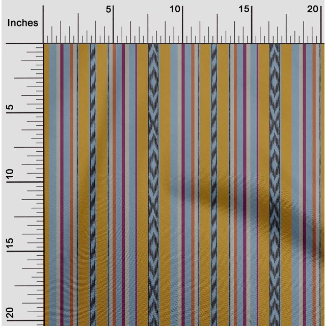oneOone Tissu Polyester Lycra Rayé Ikat Imprimé 1 Yard 56 Pouces de Large