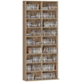 thumbnail image 1 of HOMCOM Étagère à DVD avec 18 Compartiments et 14 Tablettes Ajustables, Bois Naturel, 1 of 10