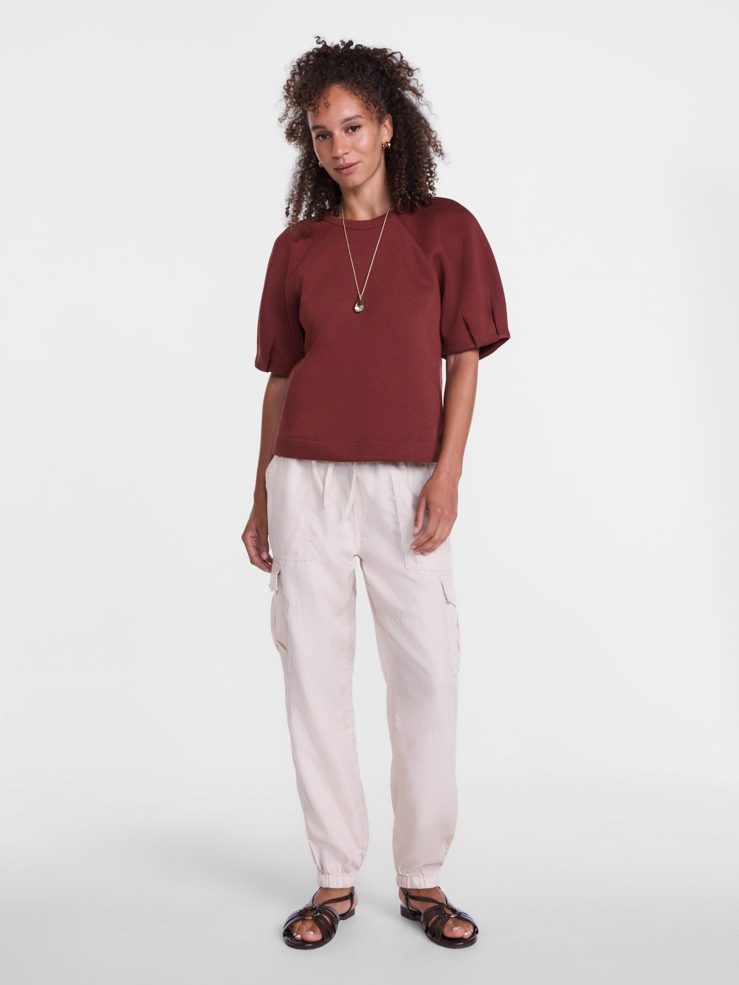 Scenario Women's Soft Fluid Cargo Joggers, 28" Inseam, Sizes XS-XXXL