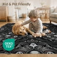 thumbnail image 4 of ODIKA 4'x6' Washable Area Rug Stain Resistant, Low Pile, Easy Care Skull Vintage Horror Damask Spooky Repeat Motif Gothic Ghost Refined Structured for Dorm Room, Small Living, 4 of 7