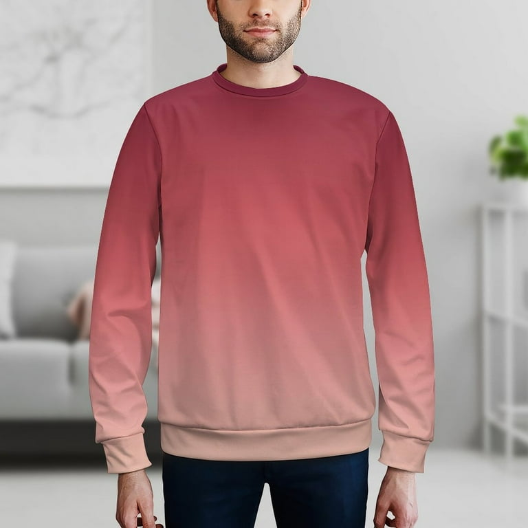 DNAGSB Salmon Pink And Maroon 38 Men s Sweatshirt Loose Fitting Sweatshirt Long Sleeve Crewneck Pullover for Men Walmart