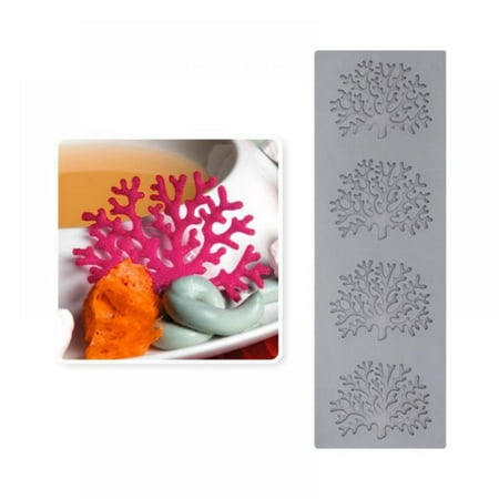 

Silicone Candy Cupcake Topper 3D Tree Leaves Coral Cake Decorating Baking Moulds