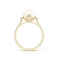 thumbnail image 2 of ANGARA Freshwater Cultured Pearl Ring with Diamond Accents in 14K Yellow Gold for Women | June Birthstone Jewelry for Her, 2 of 8