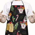 thumbnail image 2 of Black Christmas Gnome and Gift Pattern Apron-Garden Aprons for Women with Pockets-Cotton Linen Waterproof Kitchen Cooking Gardening Aprons Adjustable for Kitchen,Cooking,BBQ and Salon 33"x27", 2 of 7
