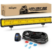 Nilight Side Shooter LED Light Bar 20 Inch Triple Row Spot Flood Combo Yellow Beam Lighting with 5Pin Rocker Switch Wiring Harness Kit for Off-Road Light on Truck SUV ATV UTV