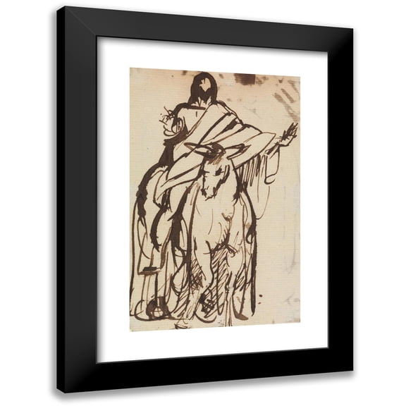 Benjamin Robert Haydon 11x14 Black Modern Framed Museum Art Print Titled - Study For, Christ's Entry into Jerusalem 2 (1814 to 1820)