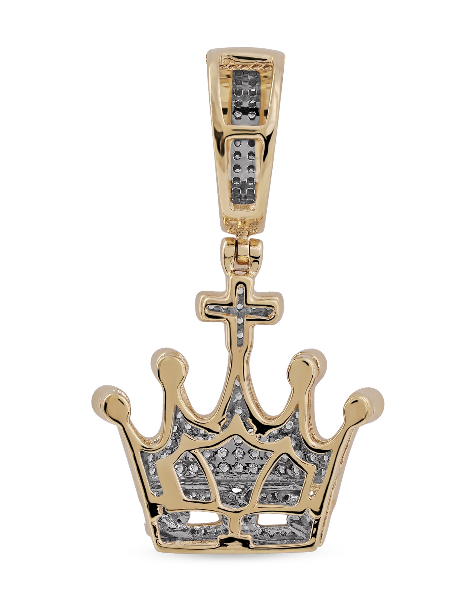 Imperial 10k White Gold 1 3Ct TDW Diamond Crown Hip Hop Pendant