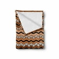 thumbnail image 2 of Zambia Soft Flannel Fleece Throw Blanket, Tribal Pattern with Wavy Lines Geometric Triangles Kenyan Art Design, Cozy Plush for Indoor and Outdoor Use, 70" x 90", Pale Brown Cinnamon, by Ambesonne, 2 of 6