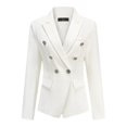 thumbnail image 1 of Yynuda Vestido profesional elegante de 2 piezas para mujer, traje de negocios con doble botonadura (blazer + falda), 1 of 3