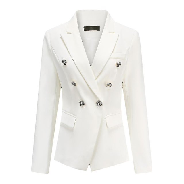 Yynuda Vestido profesional elegante de 2 piezas para mujer, traje de negocios con doble botonadura (blazer + falda)