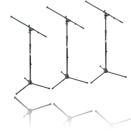 On-Stage Stands MS7701B Tripod Euro Boom Microphone Mic Stand Package 3 Stands