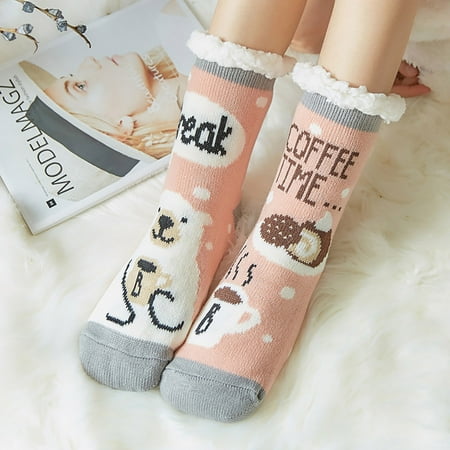 

UoCefik Womens Thick Indoor Christmas Slipper Socks Winter Fuzzy Socks for Women Warm Fluffy Sock